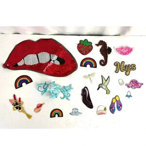 20 PC Assorted Sewing Applique Patches Iron on Sew On NEW Mixed